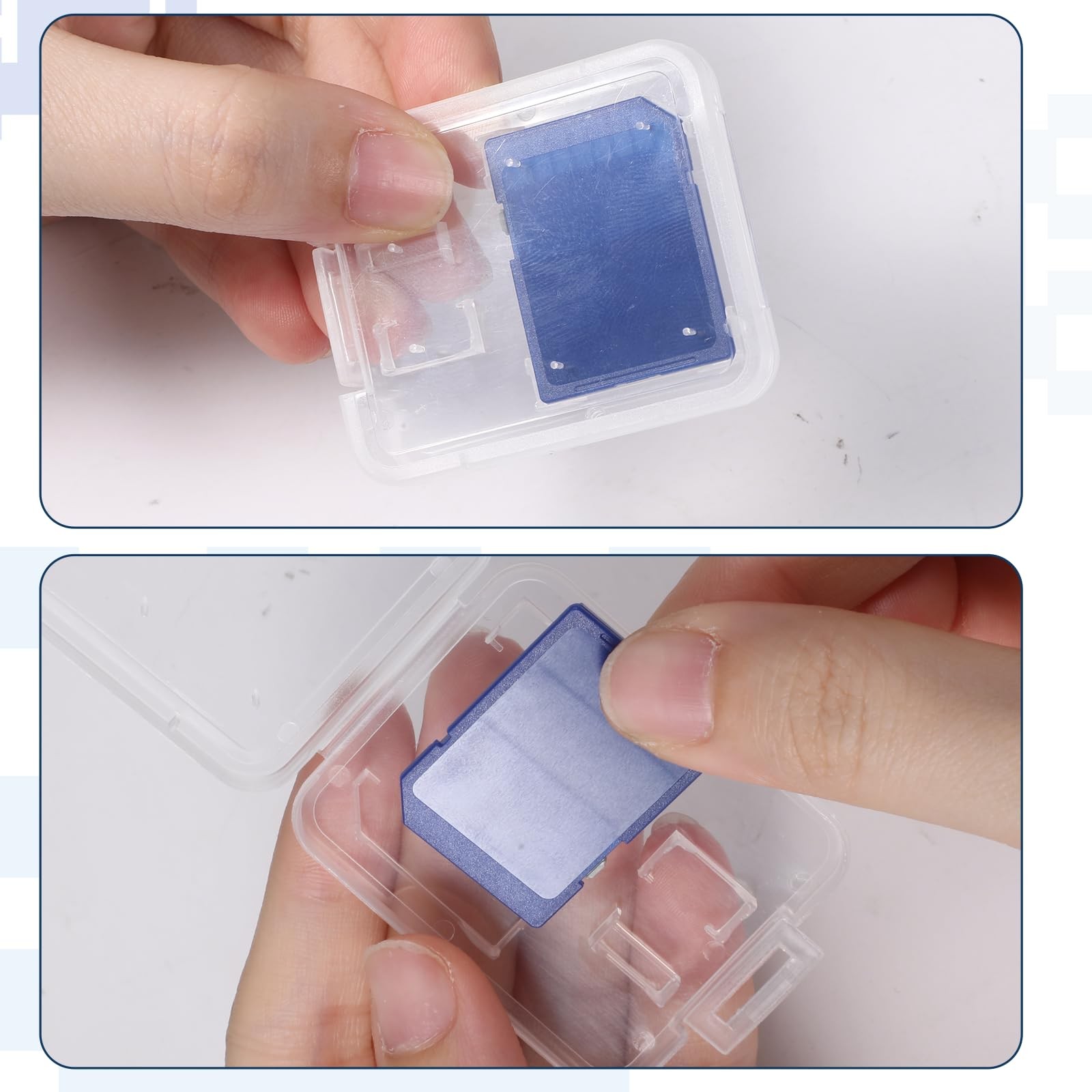Clear Plastic Memory Card Case, 20 Pcs Transparent SD Card Case