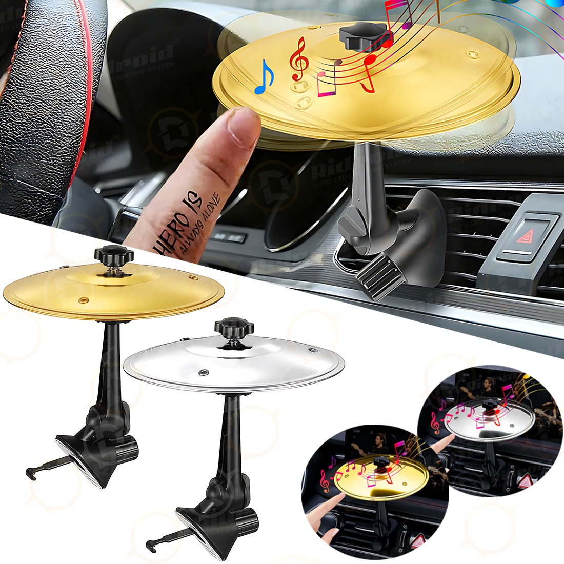Mini Car Crash Cymbal, Car Drum Cymbal Air Vent, Make Your Driving More Fun Gift