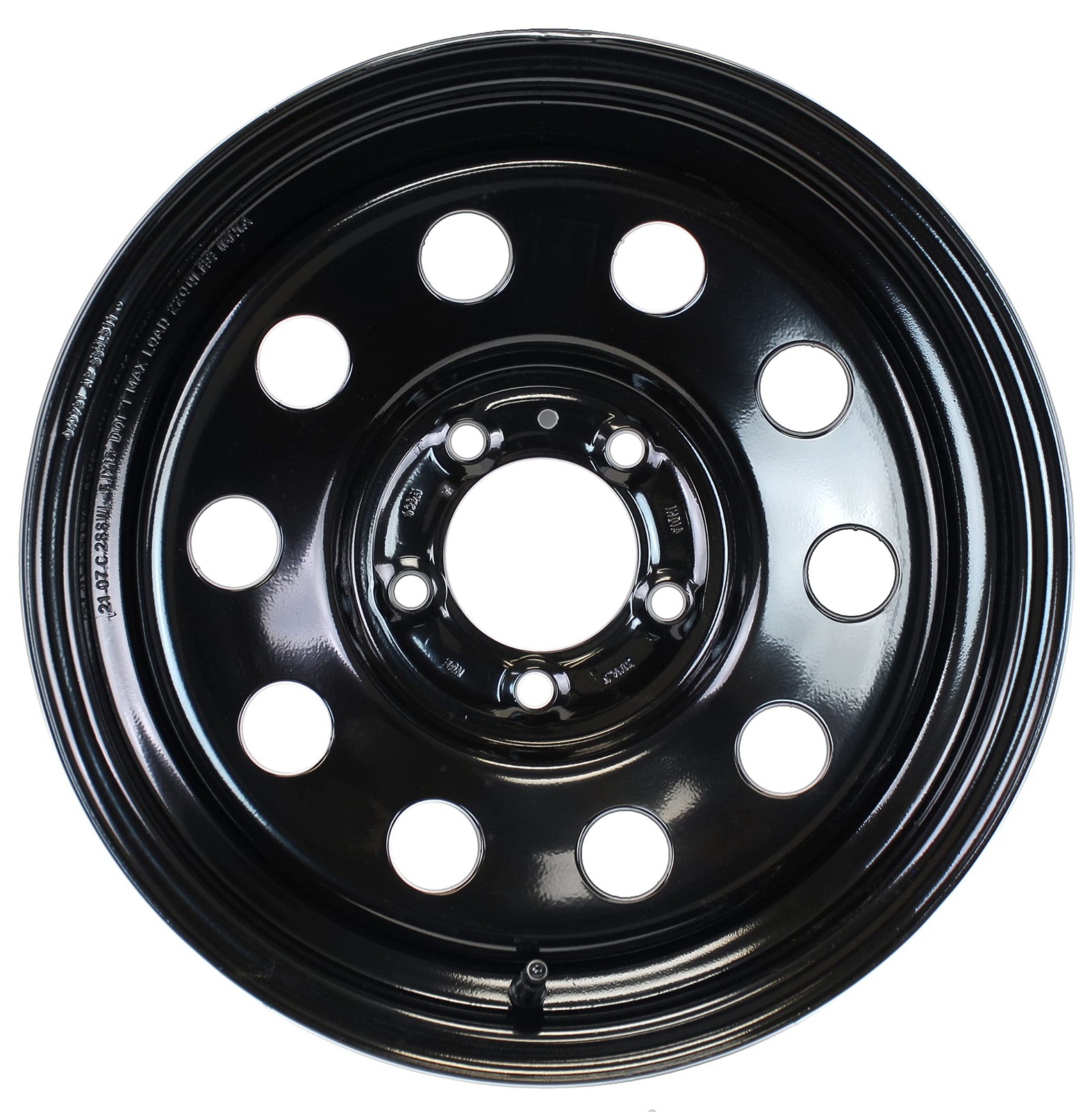 eCustomrim Trailer Wheel Black Rim 15x5 15" Modular Style 5 Lug On 4.5" Center