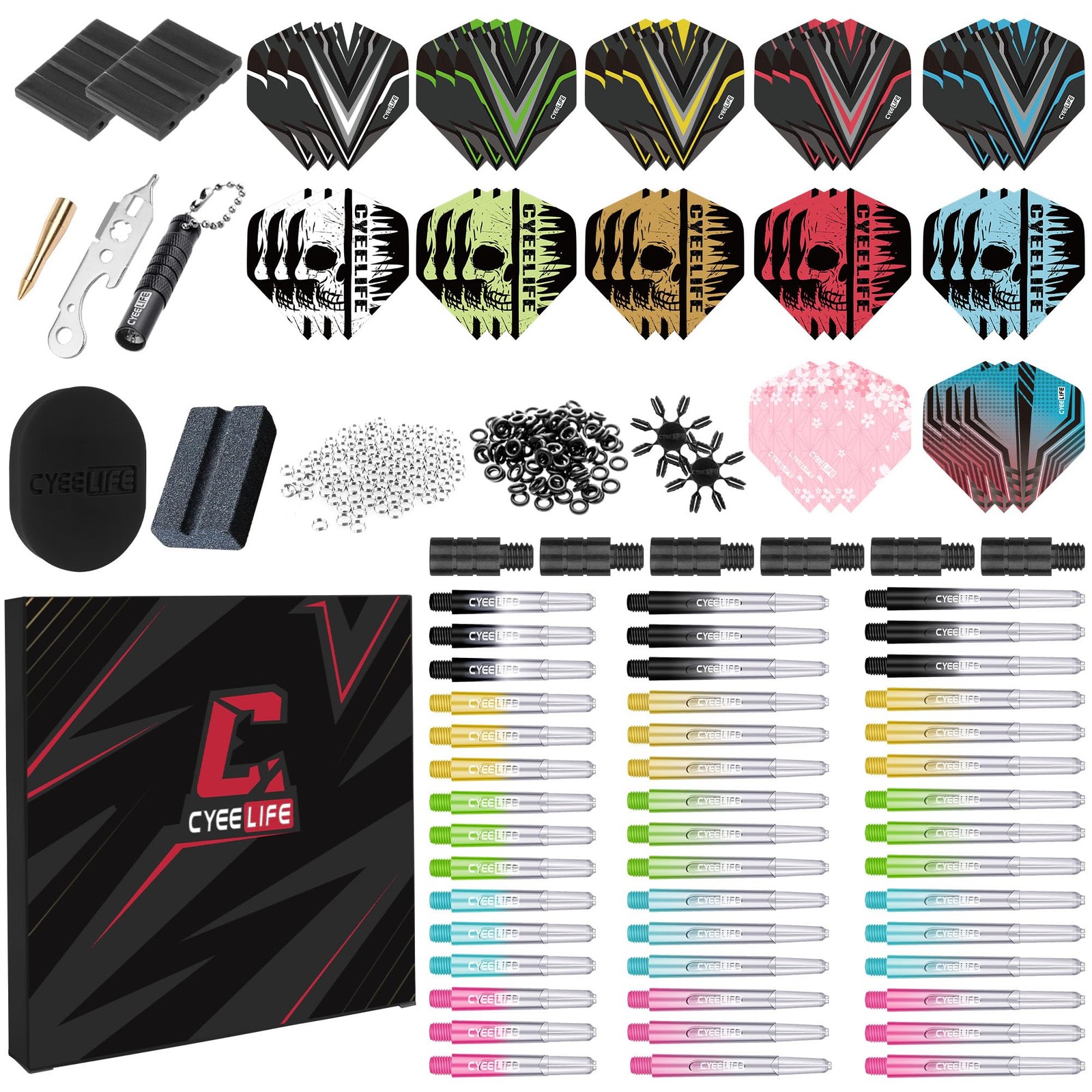 Dart Accessories Kit, Professional Darts Accessories, Dart Flights, PC Shafts...