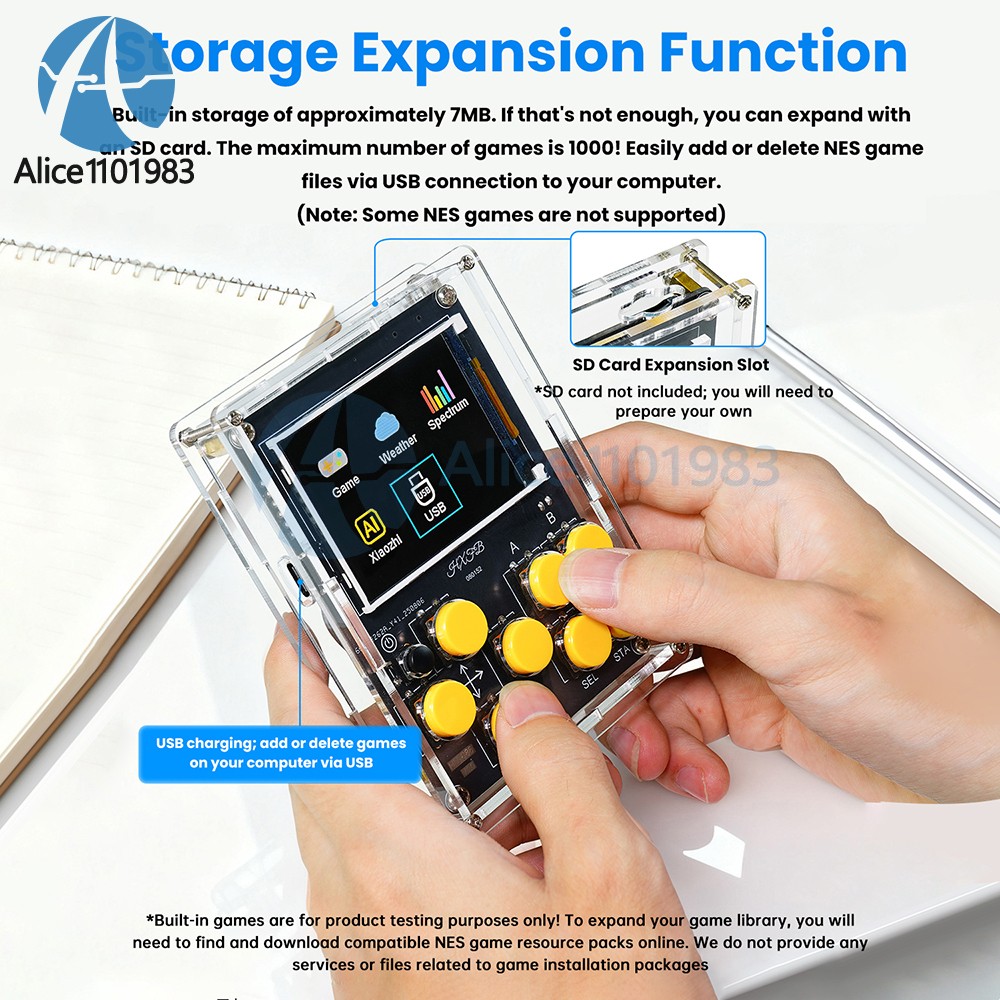 LCD Game Console DIY Kit Multifunction Weather Clock Xiaozhi AI Robot Soldering
