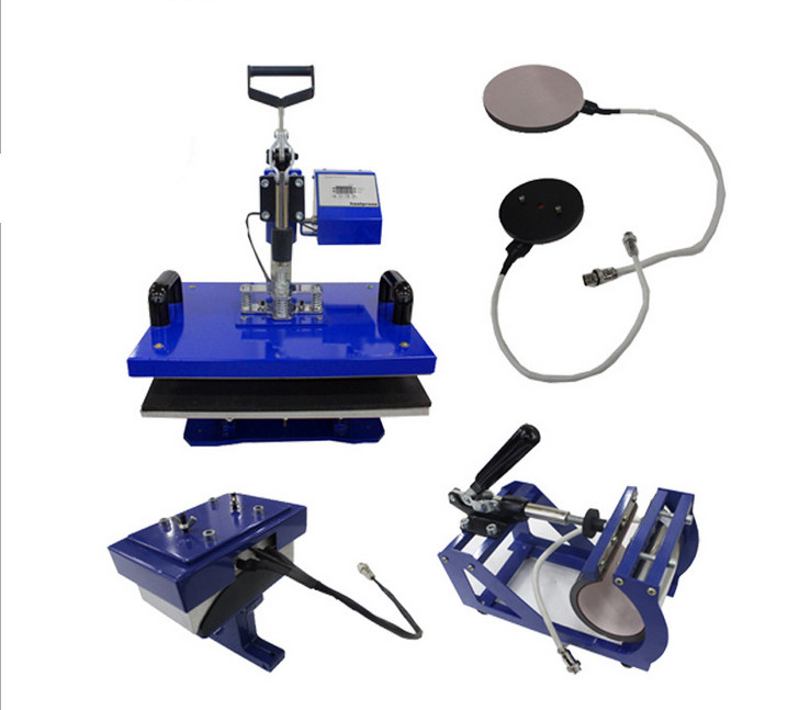 5in1 Flat Heat Press Mug Plate Cap Hat T-shirts DIY Printing Transfer Machine