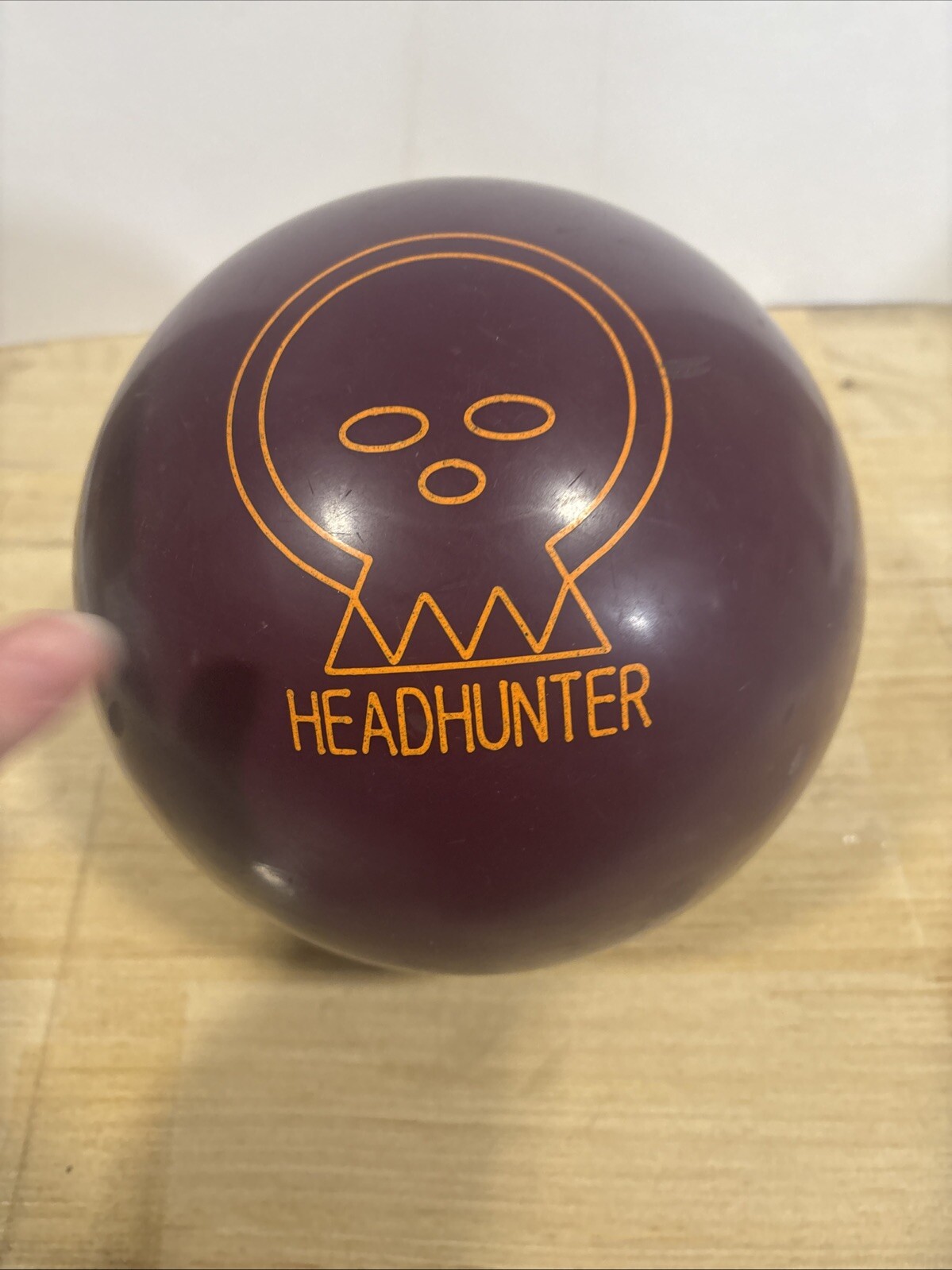 Vtg Brunswick Urethane Bowling Ball HeadHunter Maroon?-Drilled approx. 16 lb