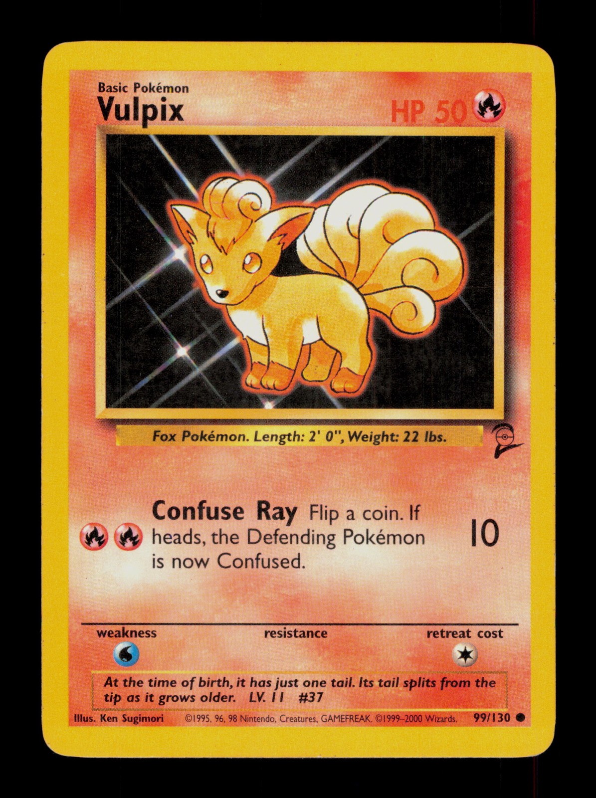 Vulpix 99/130 Pokemon Base Set 2  Trading Card TCG