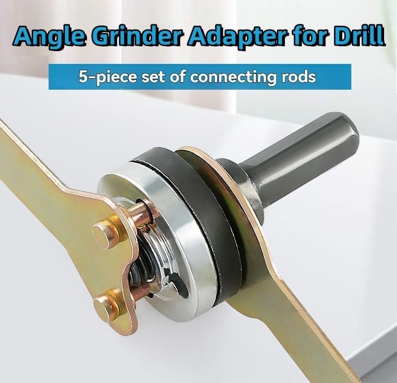 1Set 10mm Drill to Angle Grinder Adapter Rod Conversion Kit with Wrench - NEW