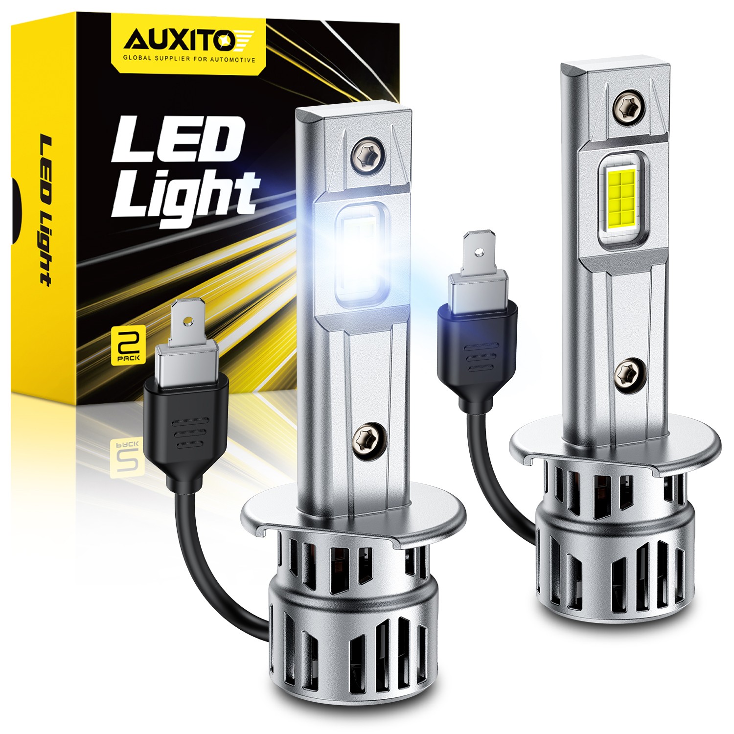 AUXITO H1 LED Headlight Bulbs High Low Beam 6500K Super White 100000LM Upgrade