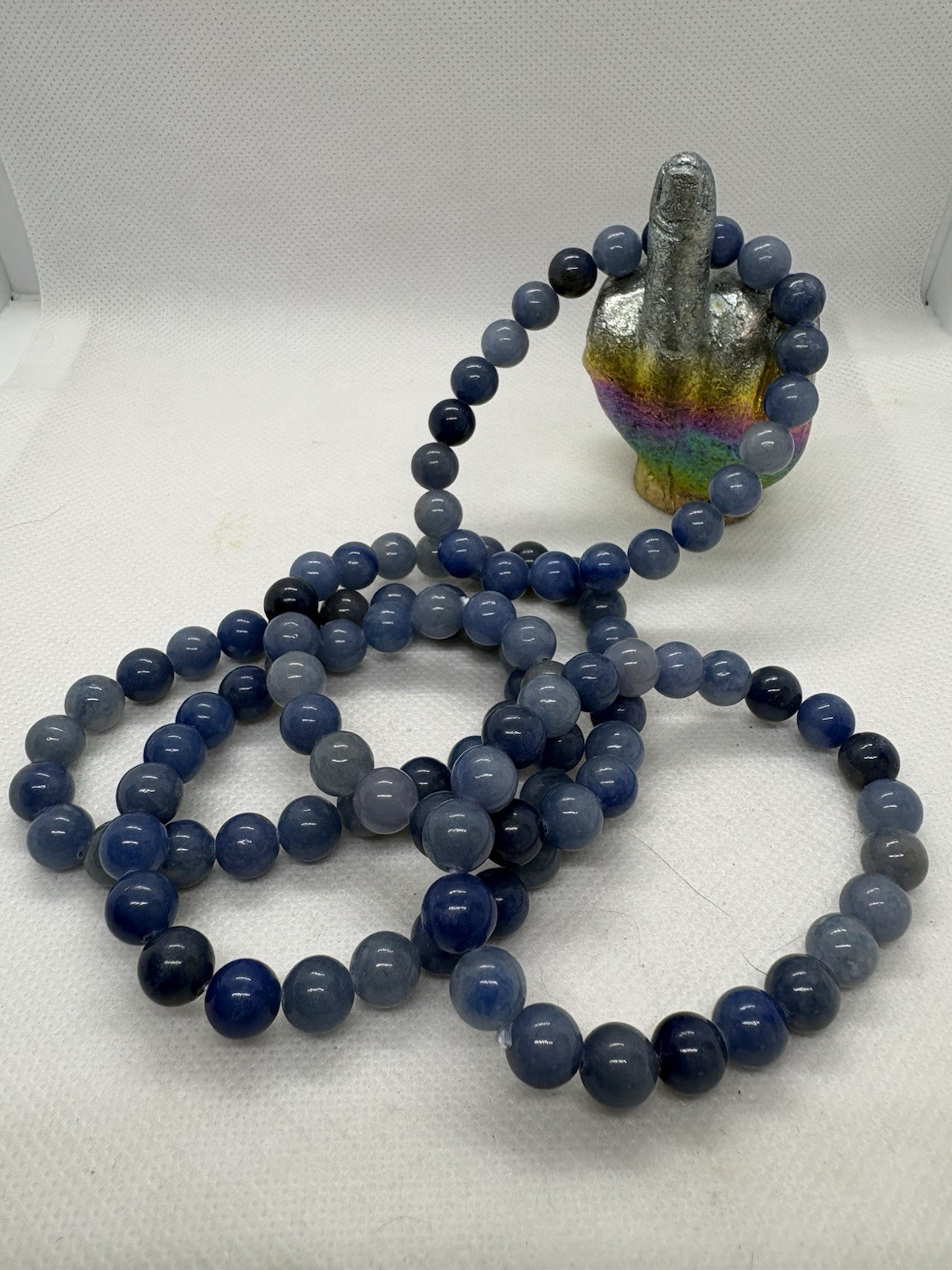Stretch beaded bracelet Blue Adventurine