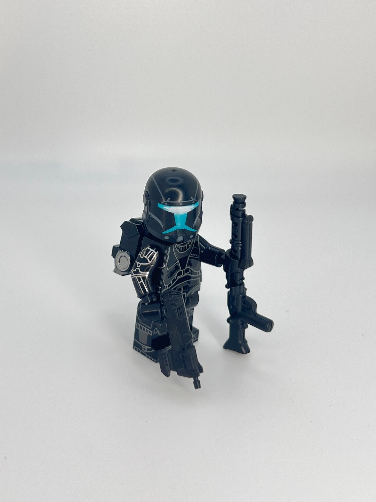 Omega Clone Commando Black Dark Armour Star Wars Custom Minifigure