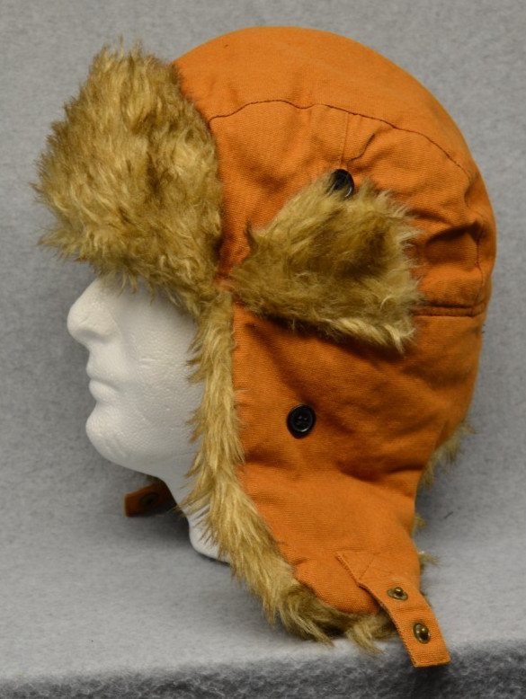 TrueTimber Trappers Hat Camo Faux Fur Ear Flaps One Size Cap Orange