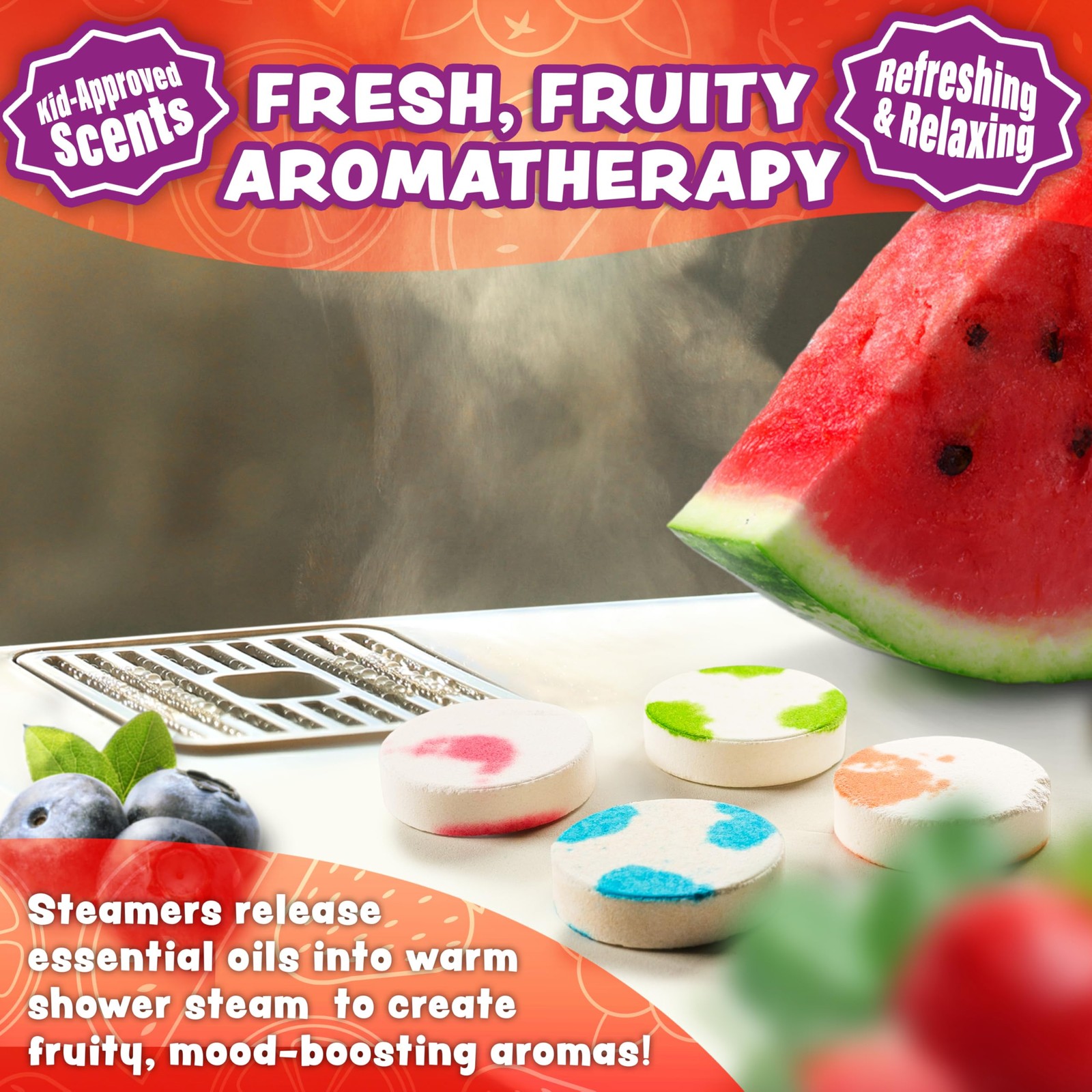 ® Fruit Fusion™ Shower Steamers for Kids, Variety 12 Pack | Fresh & Fruity Sh...