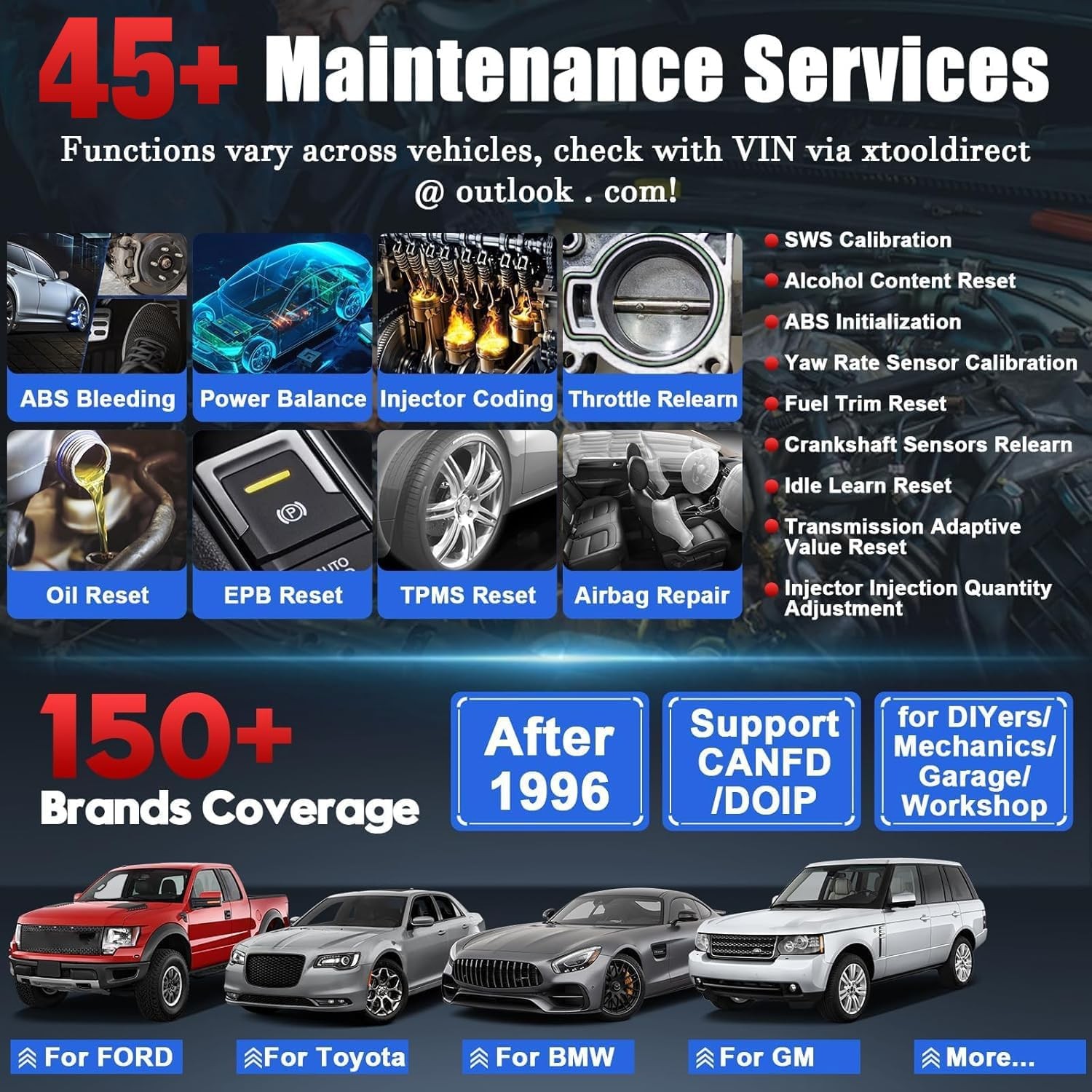 XTOOL D9SPRO ECU Programming Diagnostic Tool Bidirectional OBD2 Scanner 45 Reset