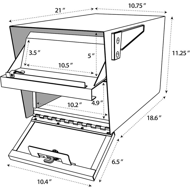 Locking Security Mailbox USPS Approved Anti-Theft Parcel Drop Steel Construction