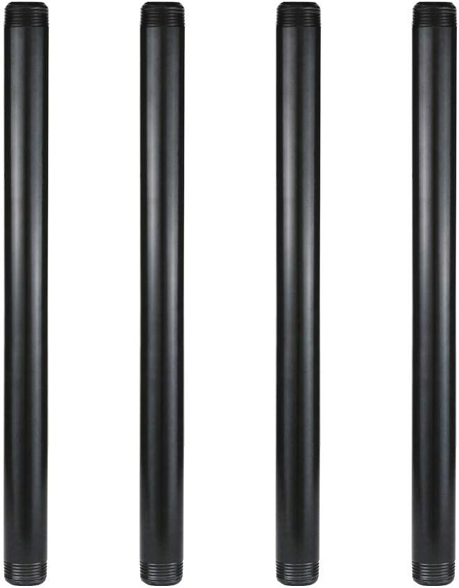 4-Pack GEILSPACE 1" x 16" Black Industrial Threaded Metal Pipe NPT 1" DIY