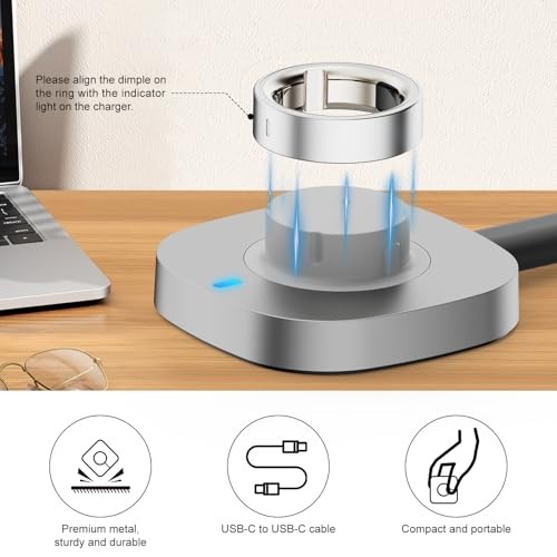 Charger Compatible with Aura-Ring Gen 4, Charging Dock with USB-C Cable Size 8