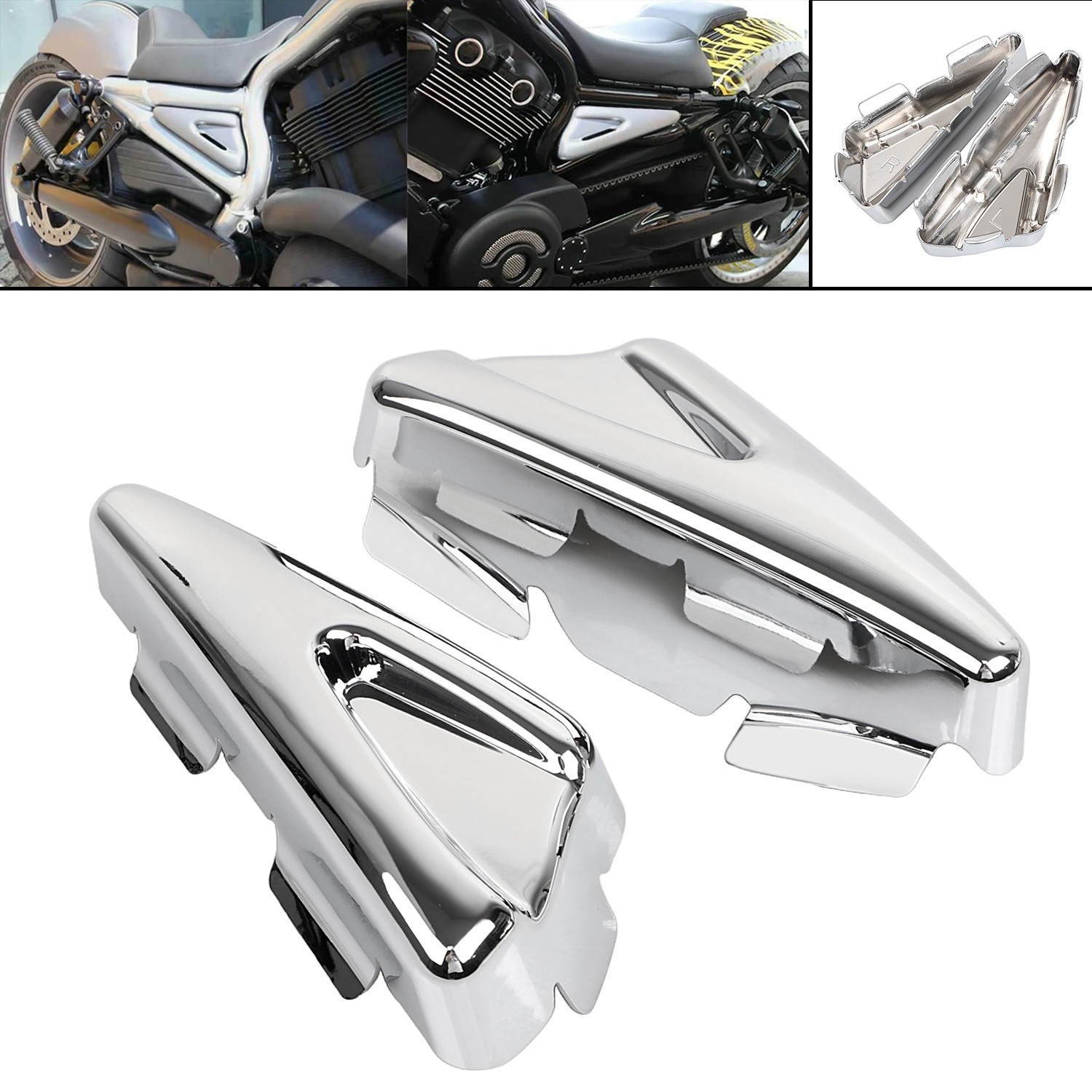 Chrome L&R Tank Side Frame Covers Fit For Harley V-Rod VRSCF VRSCD VRSCAW VRSCDX