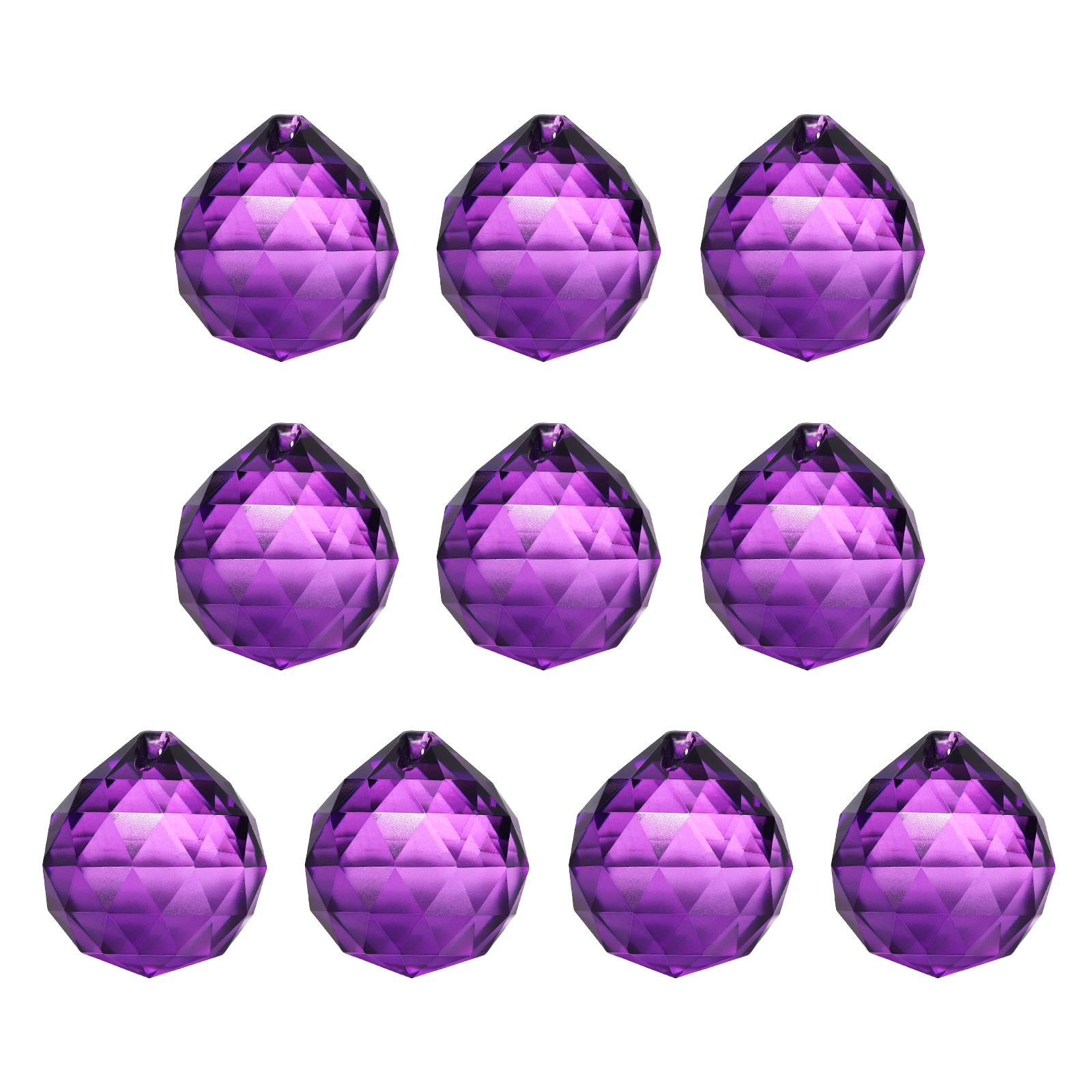 10 Pack 24mm / 0.94Inch Crystal Ball Prisms, Violet