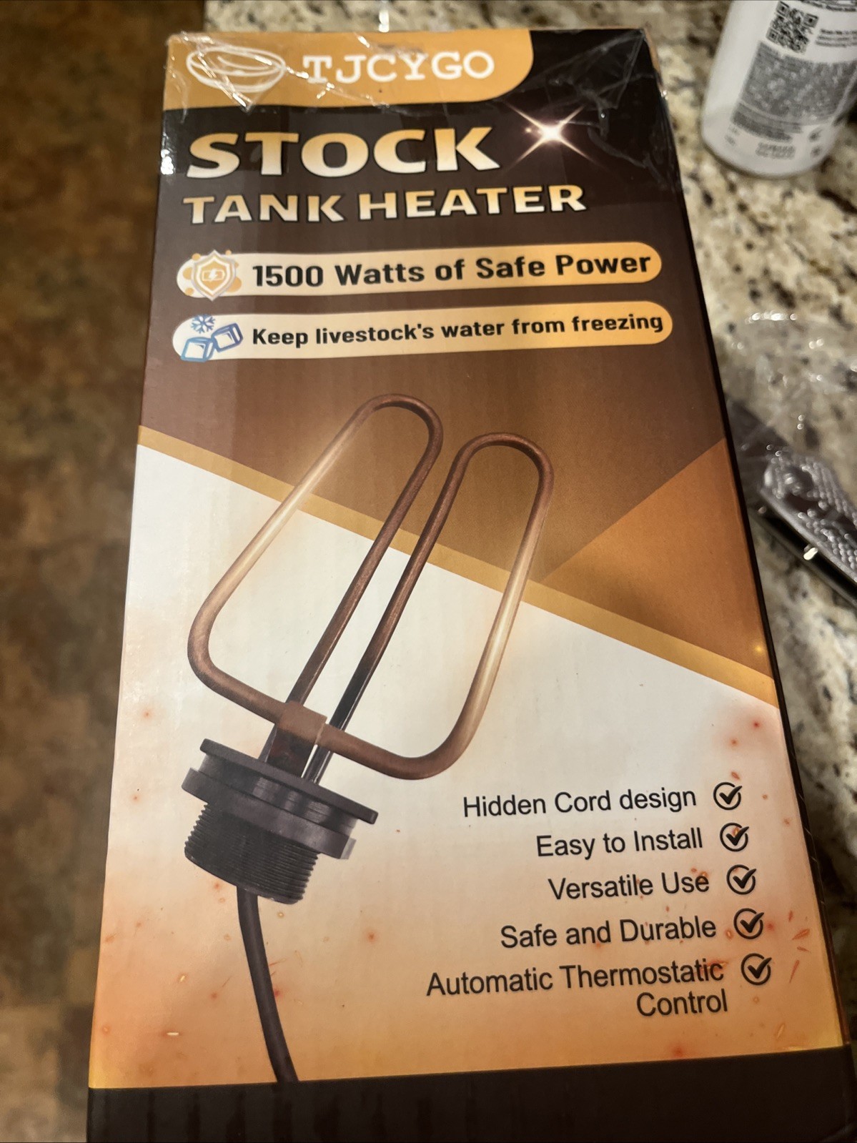 Submersible Stock Tank Heater 1500W Fit for rubbermaid Tanks No Freezing!