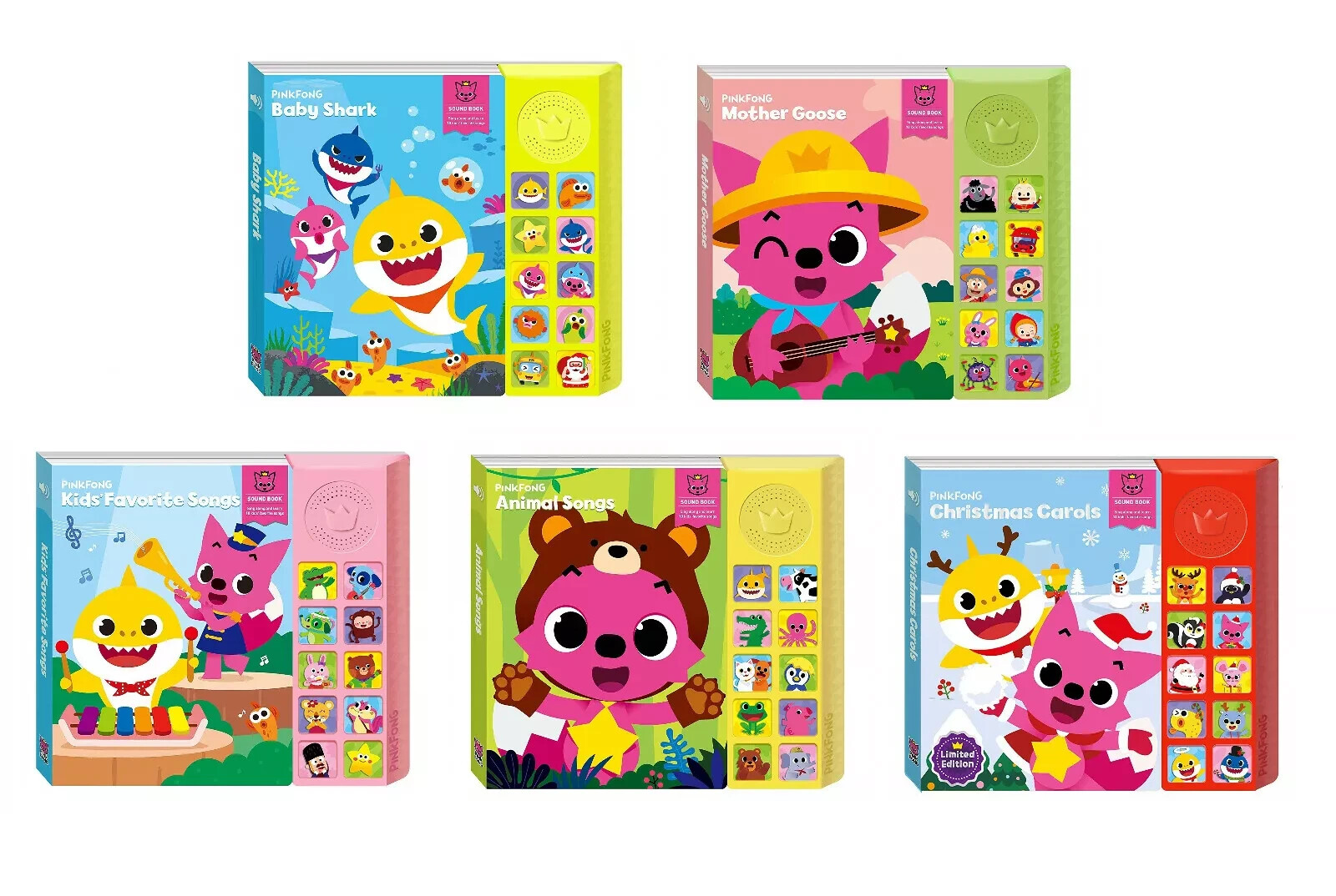 Pinkfong Sound Book (Baby Shark/Kids' Favorite/Mother Goose/Carols/Animal Songs)