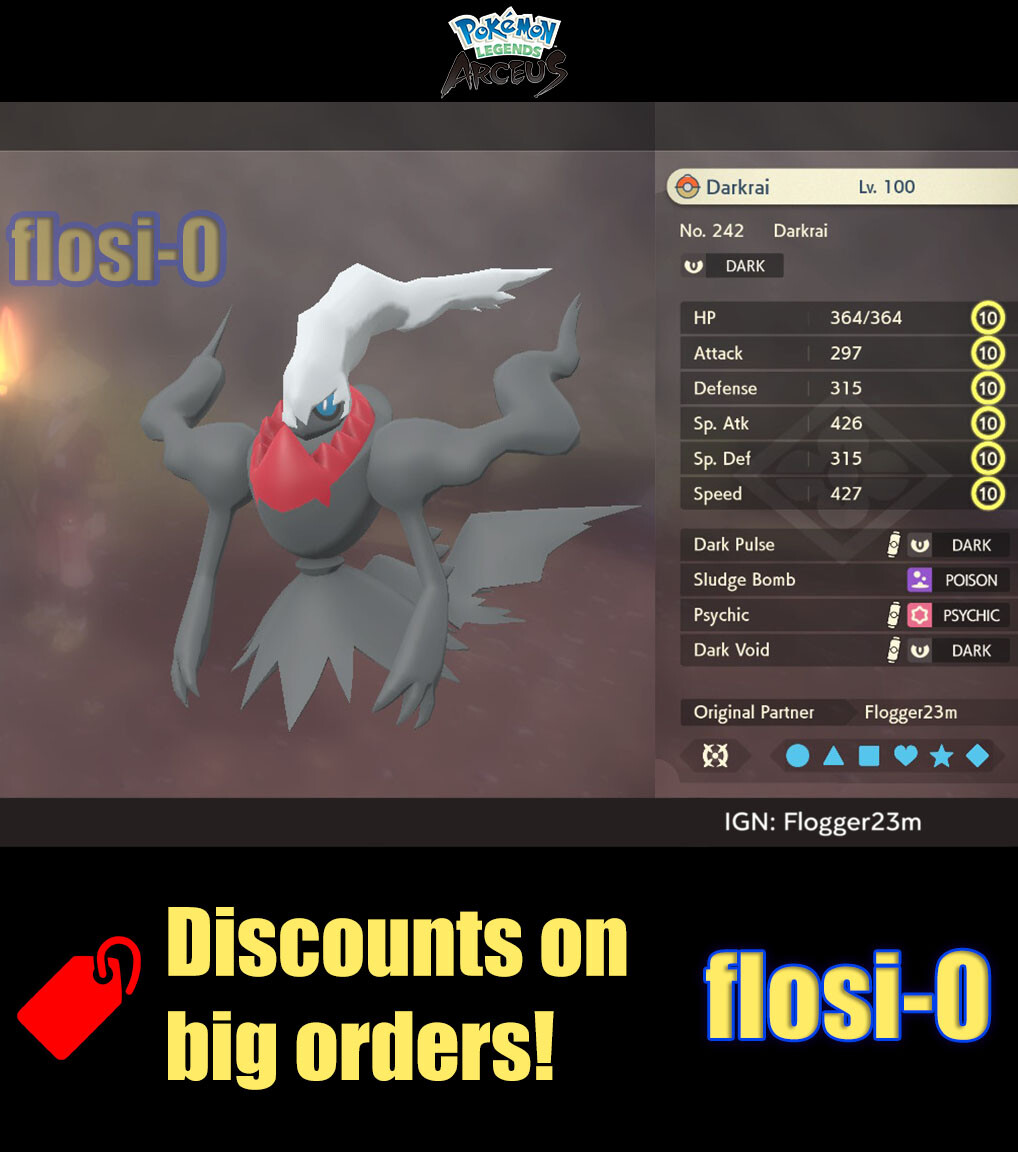 6IV Darkrai Max Effort Level Pokemon Legends Arceus