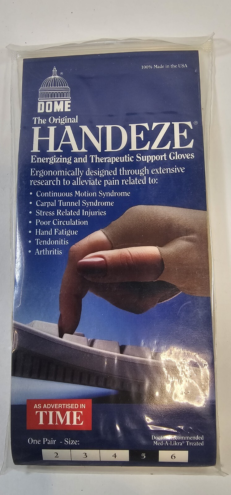 Original Handeze Therapeutic Support Glove - Size 5  Large - 2 Gloves Inside.