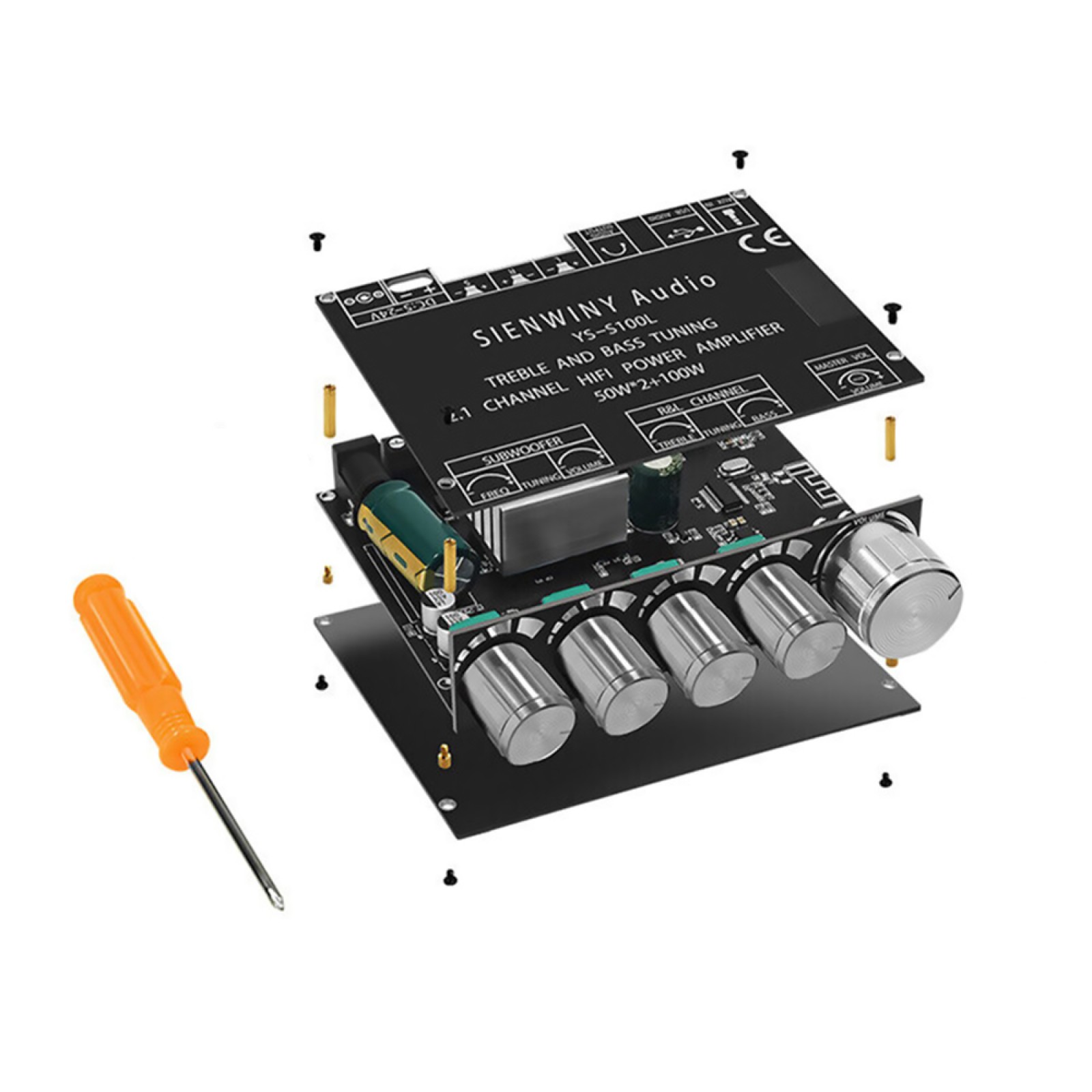 2.1CH HiFi Bluetooth 5.0 Digital Power Amplifier Subwoofer Audio Amp Board q