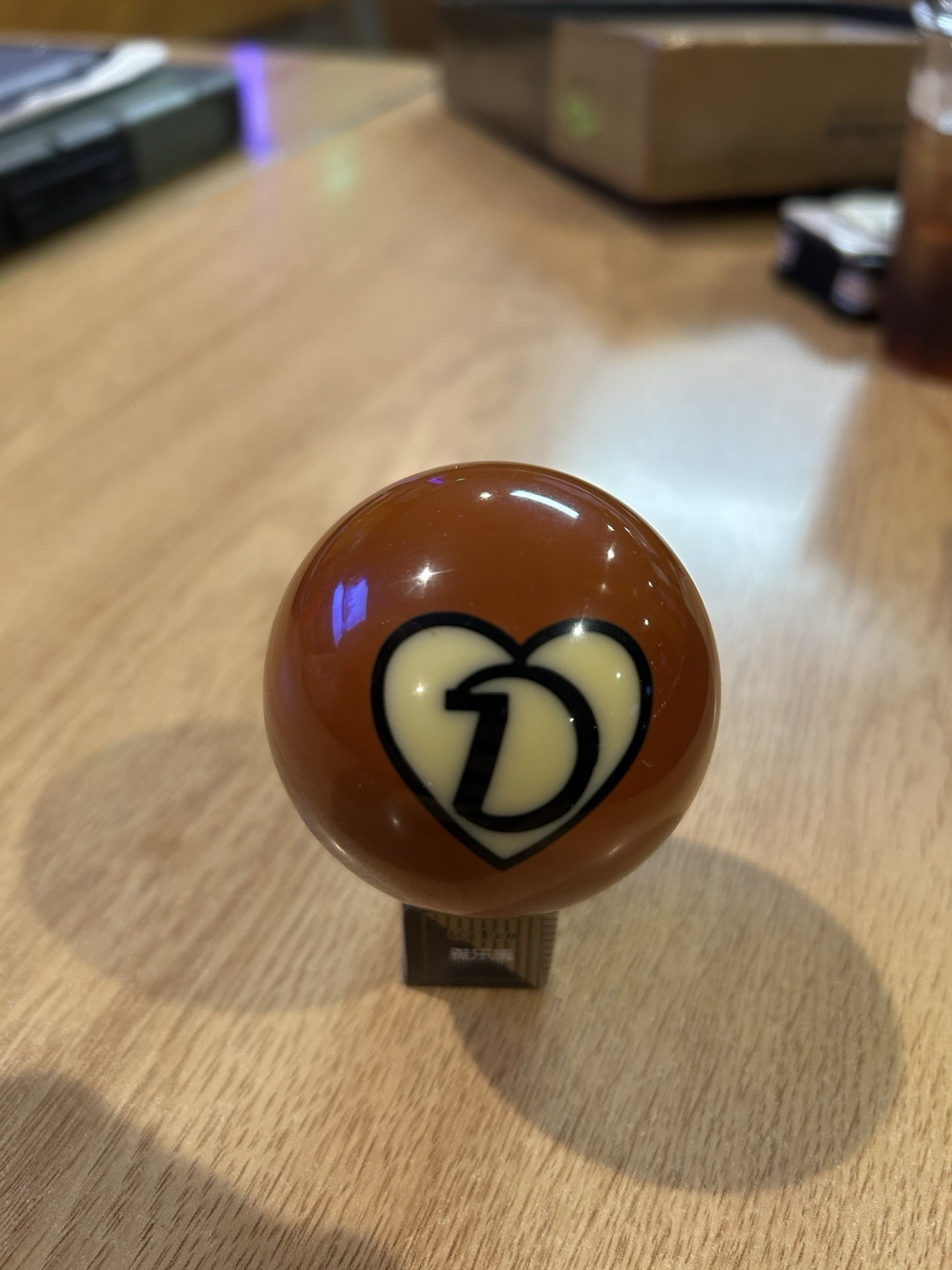 Stunning!! Pink Heart Pool Ball 7 Ball