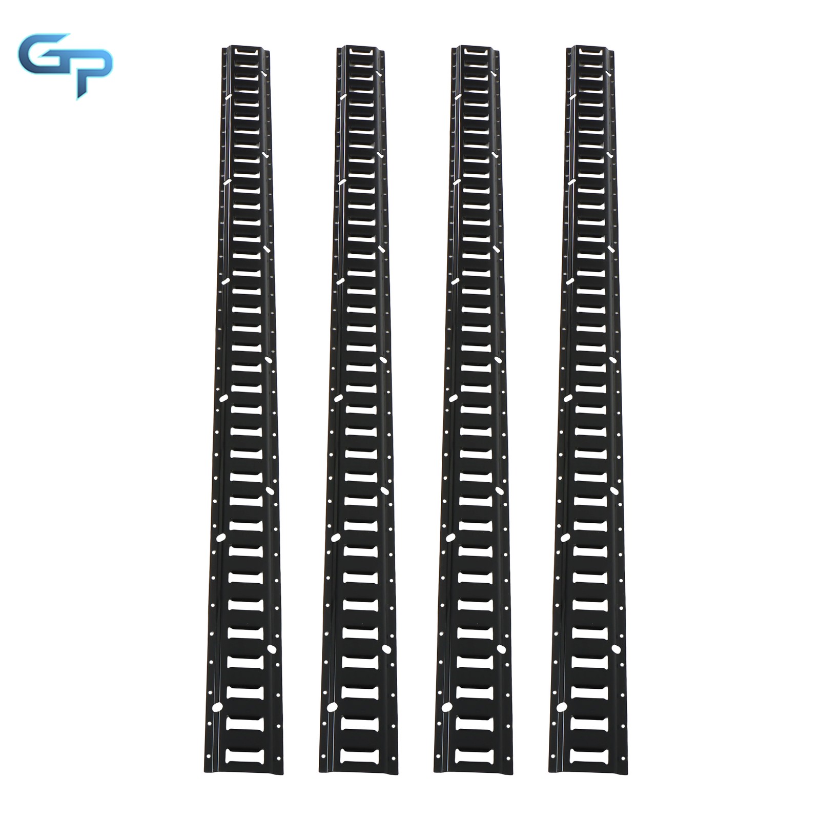 Black 4 Pack 6' E Track Tie Down Rail Kit Powder Coat For Vans Trailers Steel