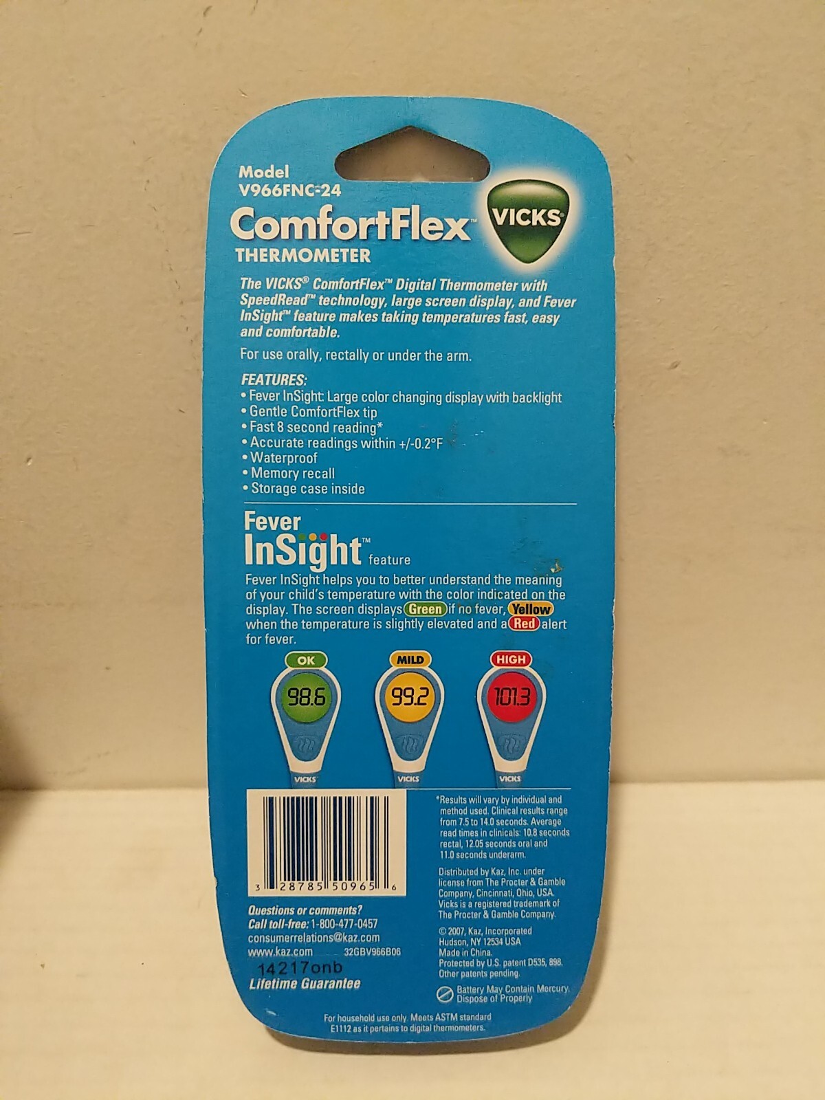 Vicks Comfortflex Thermometer 8 sec FACTORY SEALED BATTERY DOA FREE BATTERY