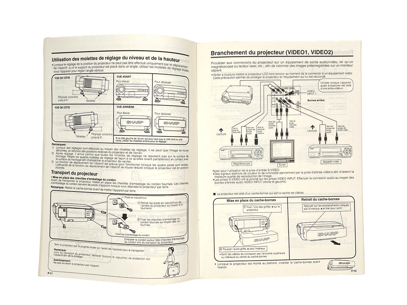 Sharp XV-S95UB LCD Projector Operation Manual - Original