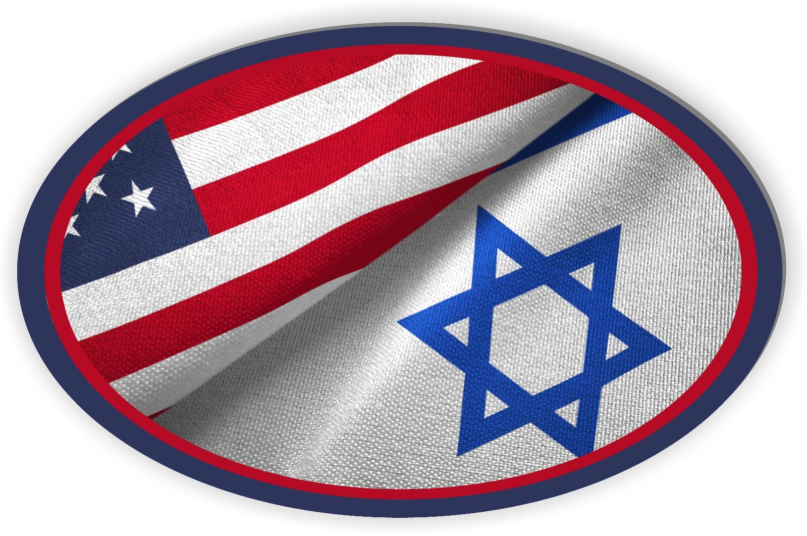 AMERICAN ISRAEL FLAGS OVAL car magnet  Magnetic Bumper Sticker 5.5"x3.5