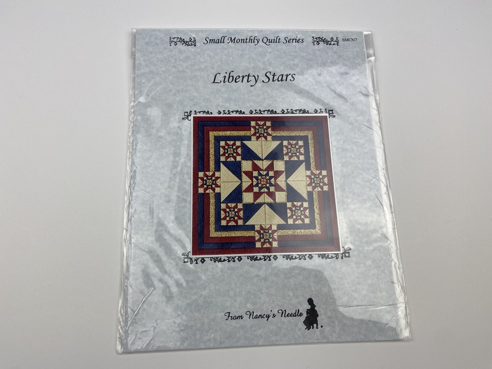 Nancy Needle Liberty Stars Needlepoint Pattern Small Monthly quilt Series Canvas