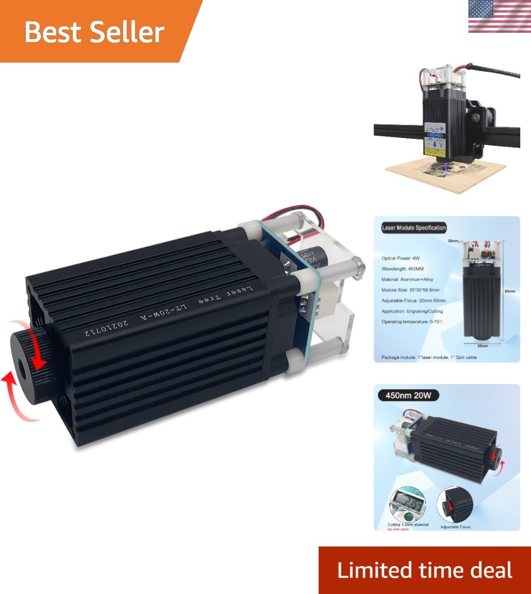 DIY Laser Engraver with 450nm Adjustable Focus - Perfect for Creative Projects