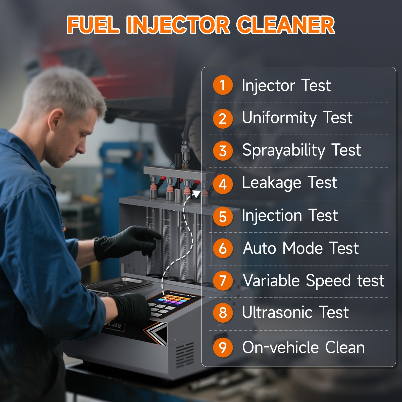 FOXWELL JT400 Universal Fuel Injector Cleaner Ultrasonic Cleaning Machine Tool