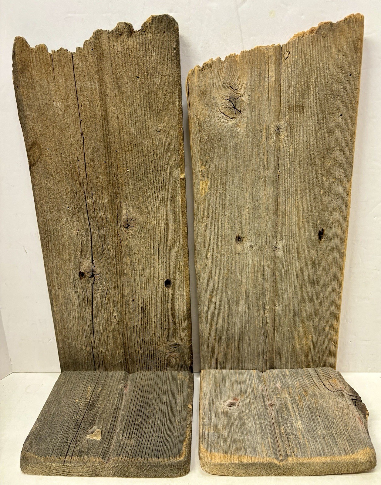 Vintage Reclaimed Wood Siding Wall Shelf Set of 2 Rustic Cabin Farmhouse Decor