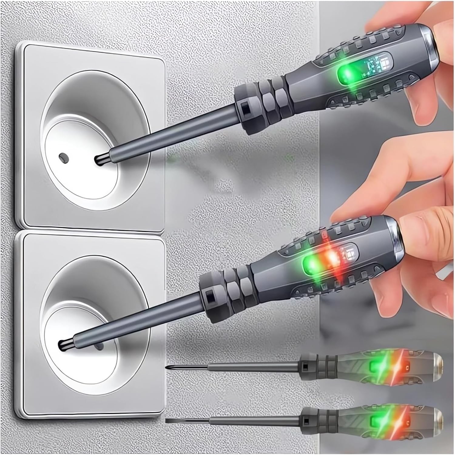2-in-1 High Torque Strong Magnetic Flathead Phillips Screwdriver Electricity Det