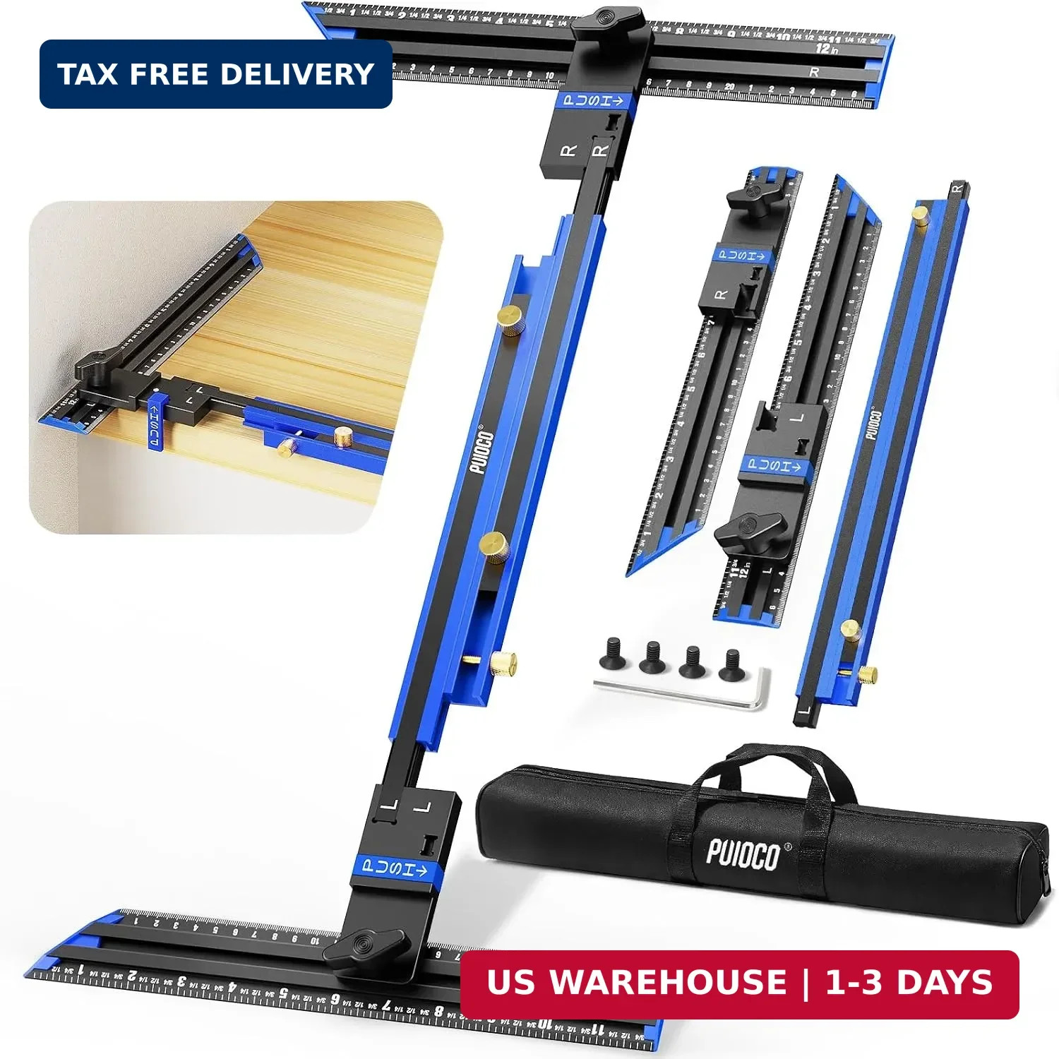 Stair Tread Template Tool, Integrated Solid Aluminum Alloy Stair Tread Jig - No