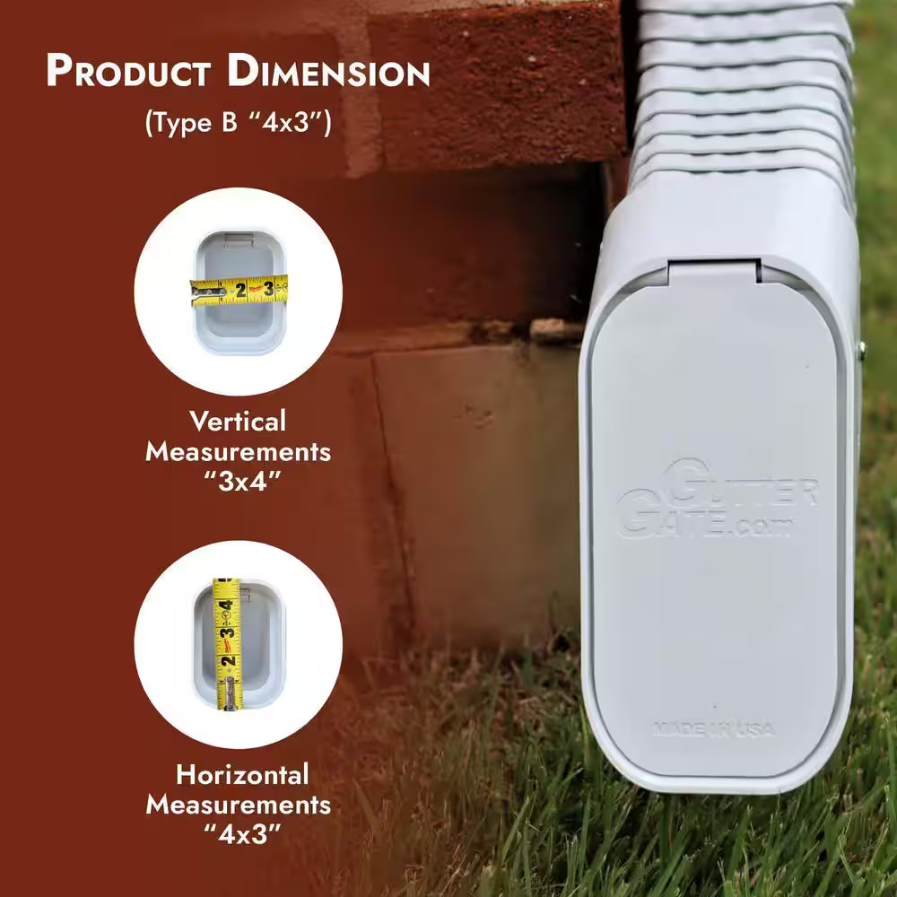 Type B 3 In. X 4 In. White Plastic Downspout Extension