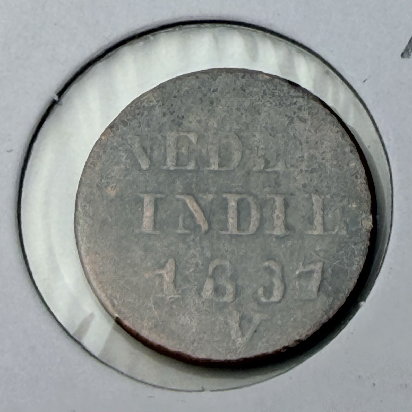 1837 Dutch East Indies Sumatra 1 Cent Copper V Mint KM#1 Colonial Coin