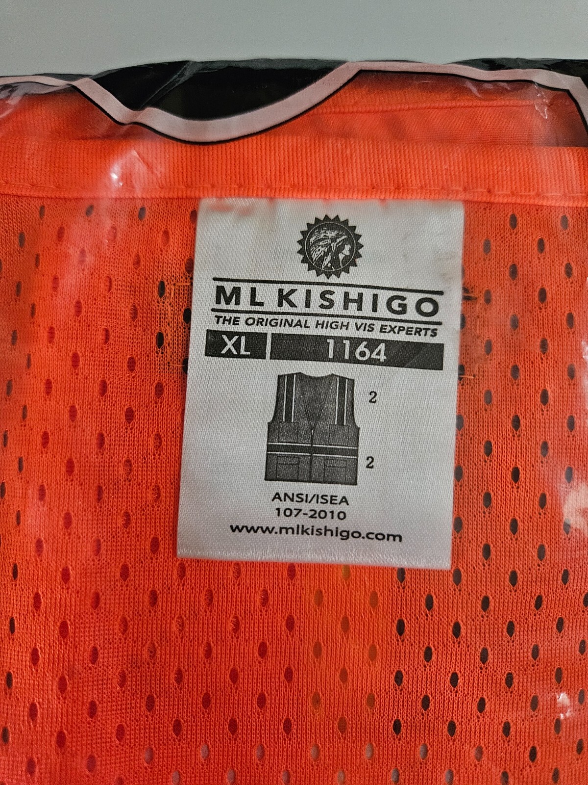 Kishigo Solid Front with Mesh Back Unisex Reflective Safety Vest 1164, ANSI Type