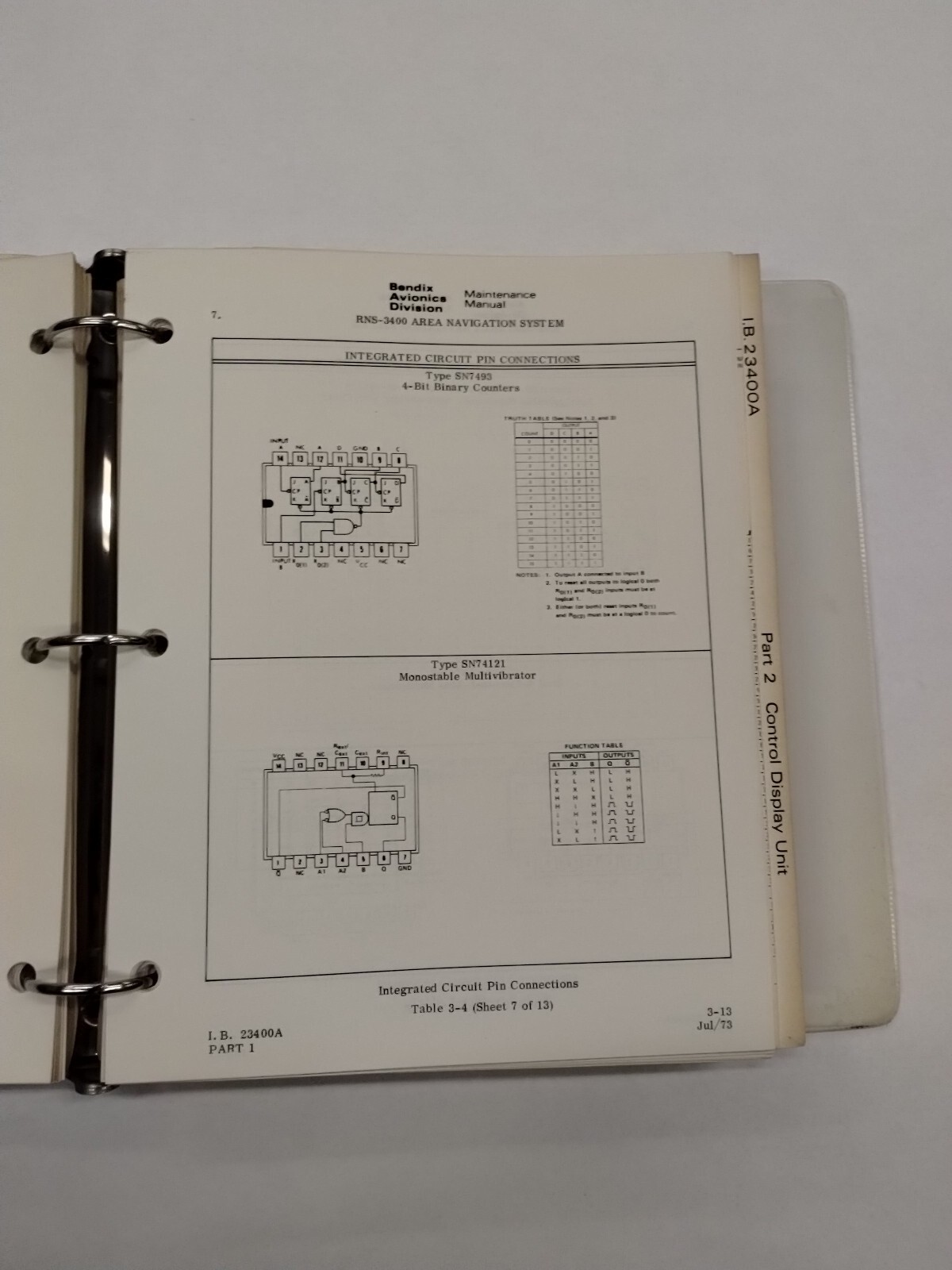 Bendix RNS-3400 Area Navigation System Maintenance Manual July 1973-Original