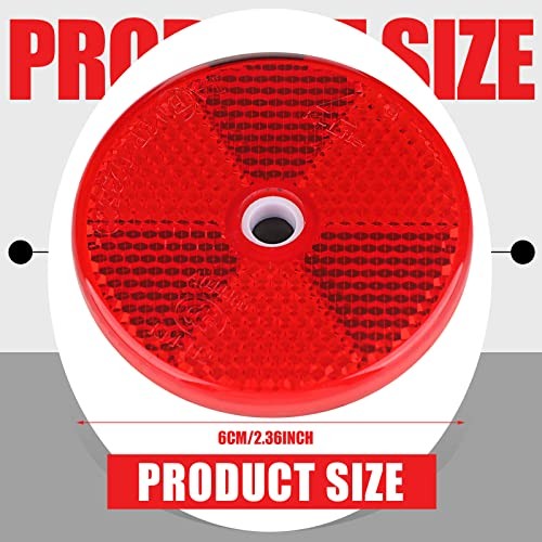 Red Front Round Reflector for Fence Posts & Trailers - Safety Red