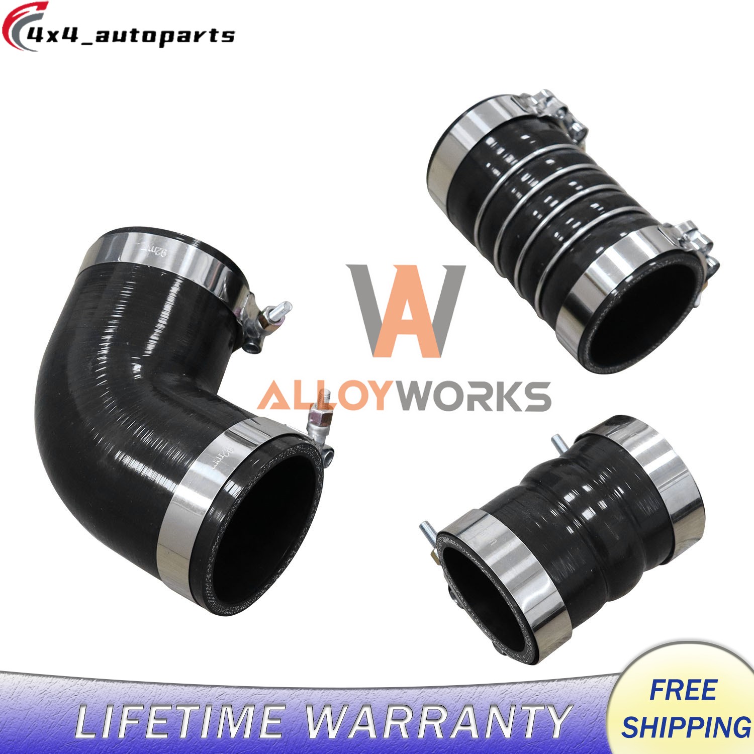 Silicone Hose Kit w/Stainless Clamps For 2006-2010 08 GM V8 6.6L LBZ LMM Duramax