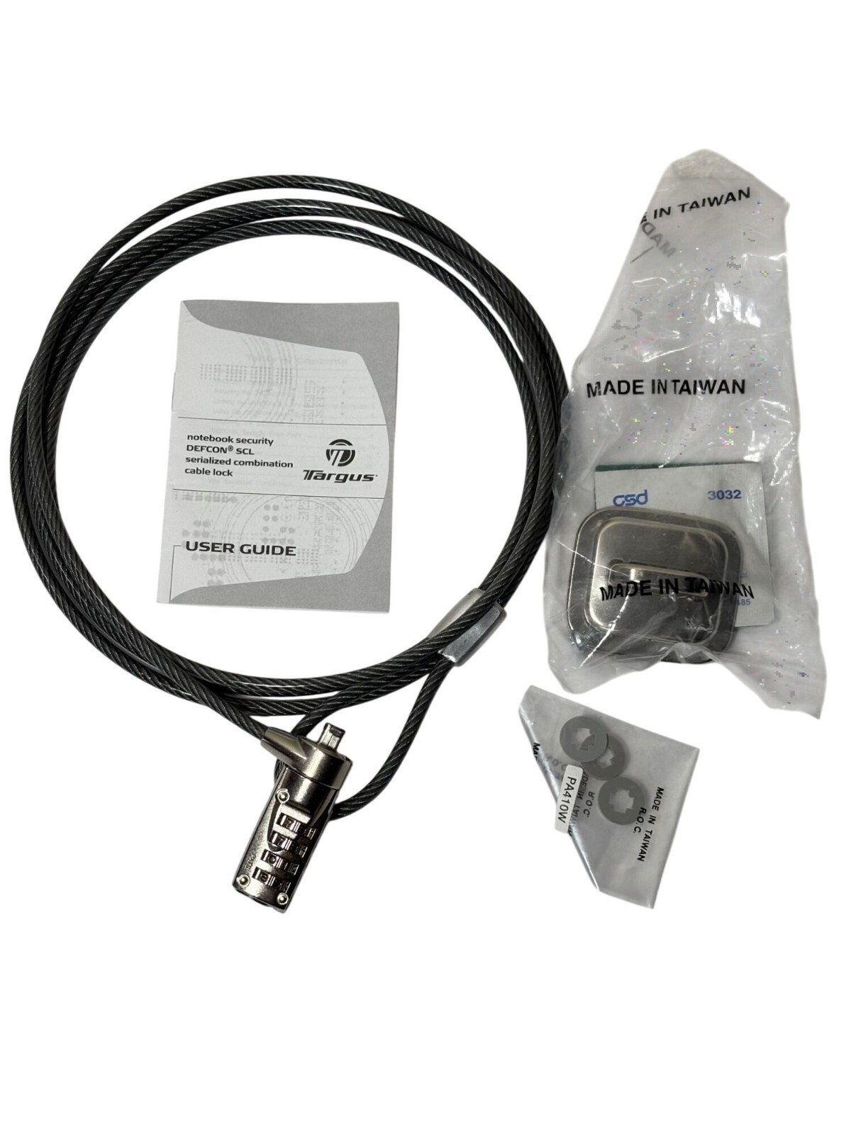 Targus Notebook Security Serialized Combination Cable Lock W/ User Guide & Hardw