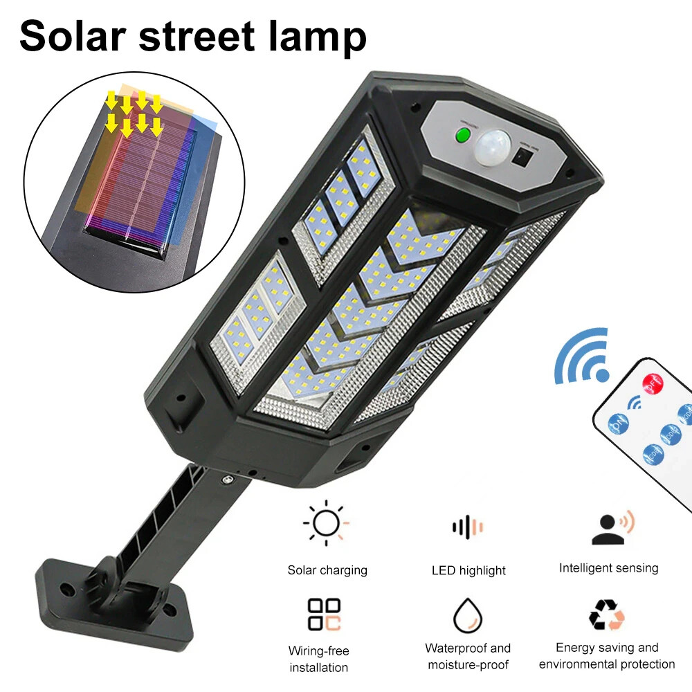 2PCS 99000000LM LED Solar Wall Light Commercial Dusk To Dawn Outdoor Street Lamp