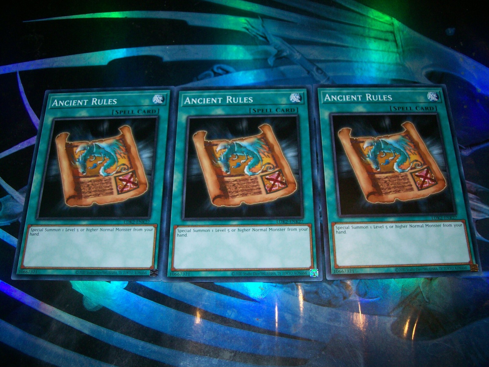 3x Ancient Rules Unlimited Edition Common LDK2-ENK27 Yu-Gi-Oh!