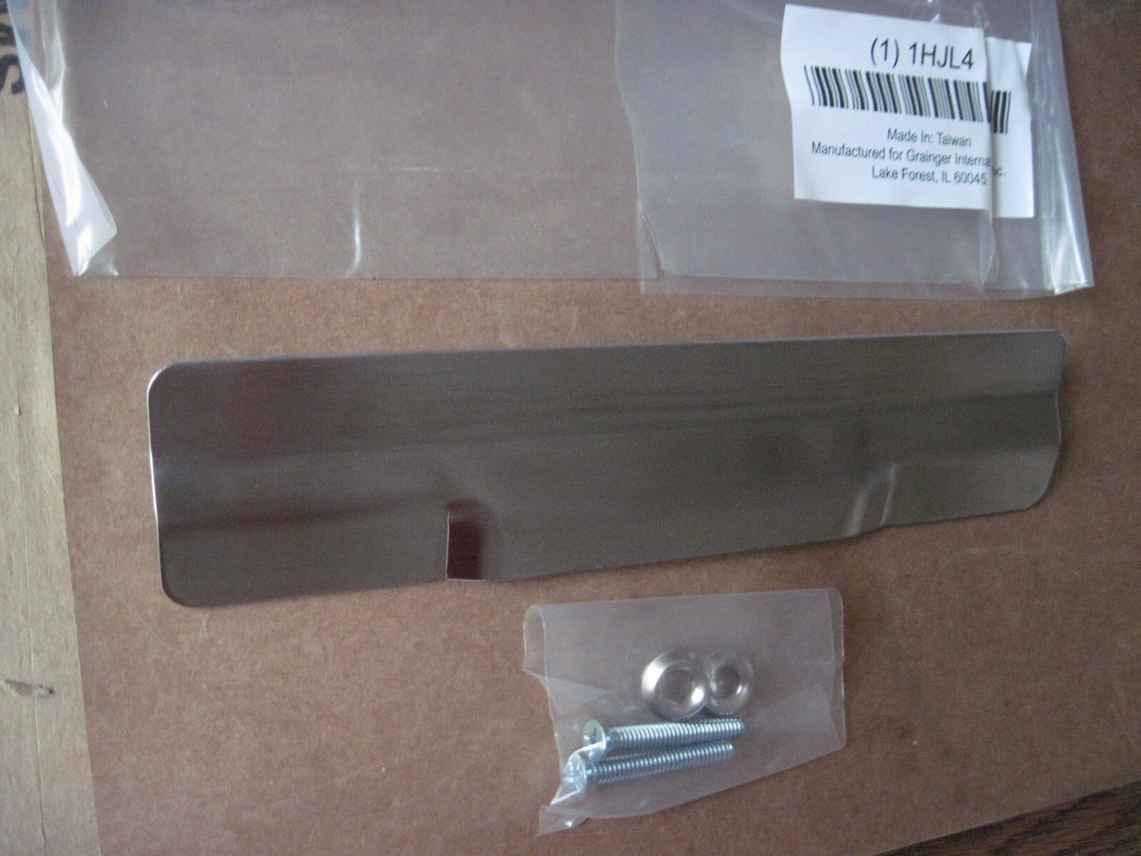 Door Latch Protector 1HJL4, 10" x 2-1/8", Steel w/ Stainless Finish, IMPERFECT
