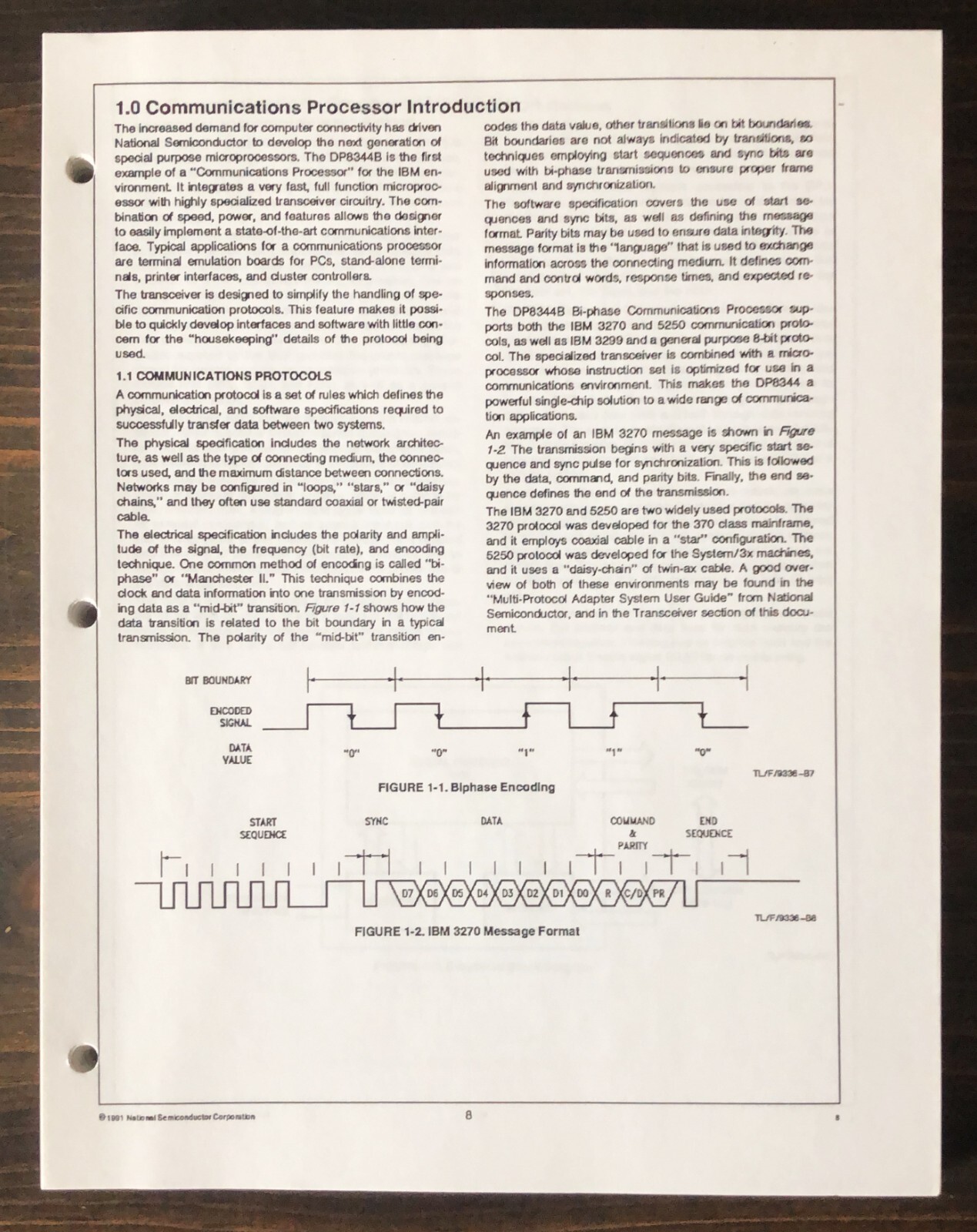 National Semiconductor - DP8344B Biphase Communications Processor - BCP (1991)