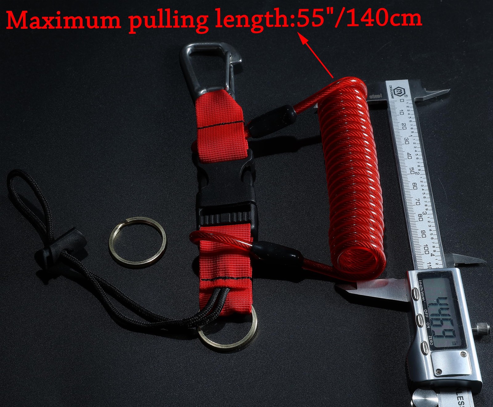 Scuba Diving Lanyard,Spring Coiled Lanyard,Double End Snap Hook Clip Diving H...