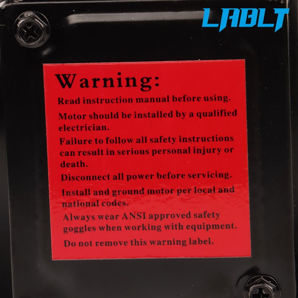 LABLT Electric Motor 2 HP Three Phase 56C Frame 1800 RPM TEFC 230 / 460 Volt