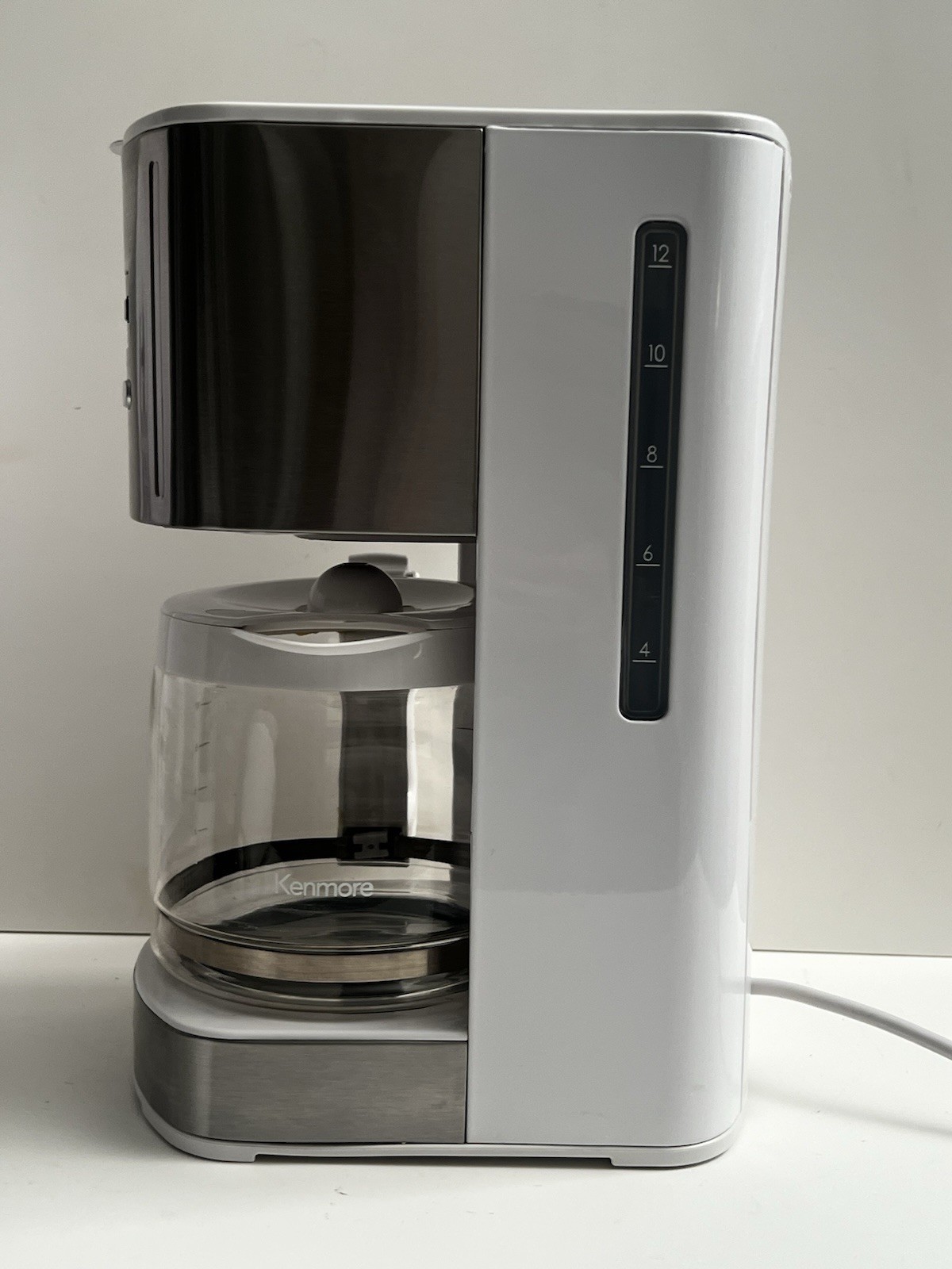 Kenmore 12 Cup White/Stainless Aroma Control Programmable Coffee Maker EUC